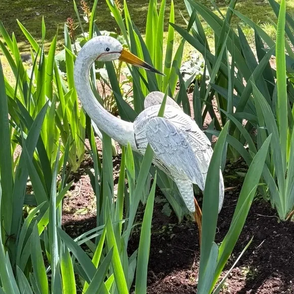 BELAVI Heron Shaped Garden Statue White - Picture 5 of 5
